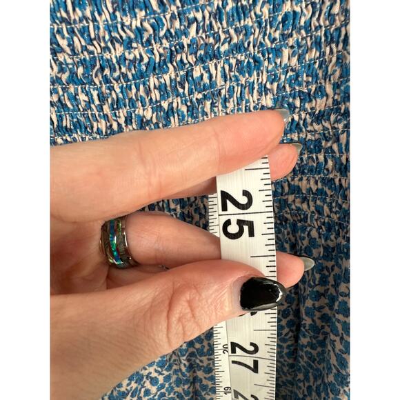 Rebecca Taylor Jumpsuit Womens Small Blue Floral Wide Leg Cottage Boho Ruffle - Picture 7 of 9